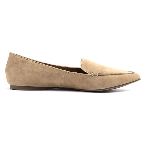 Vegan suede slip-on pointed toe loafers, beige, 10 - Picture 3 of 6